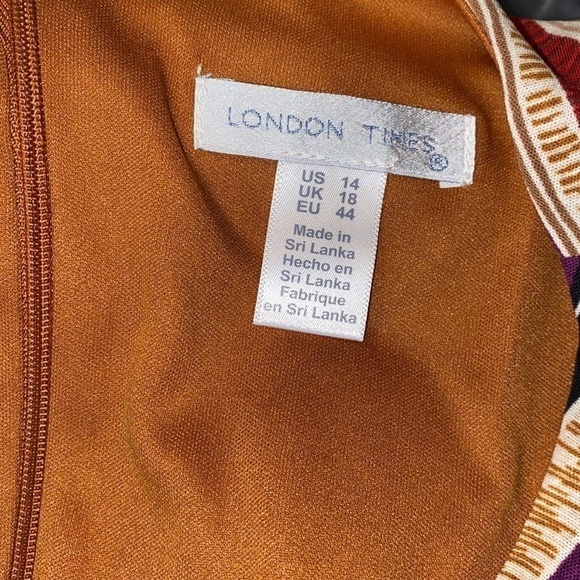 London times dress faux wrap striped NWT lined - Picture 3 of 4